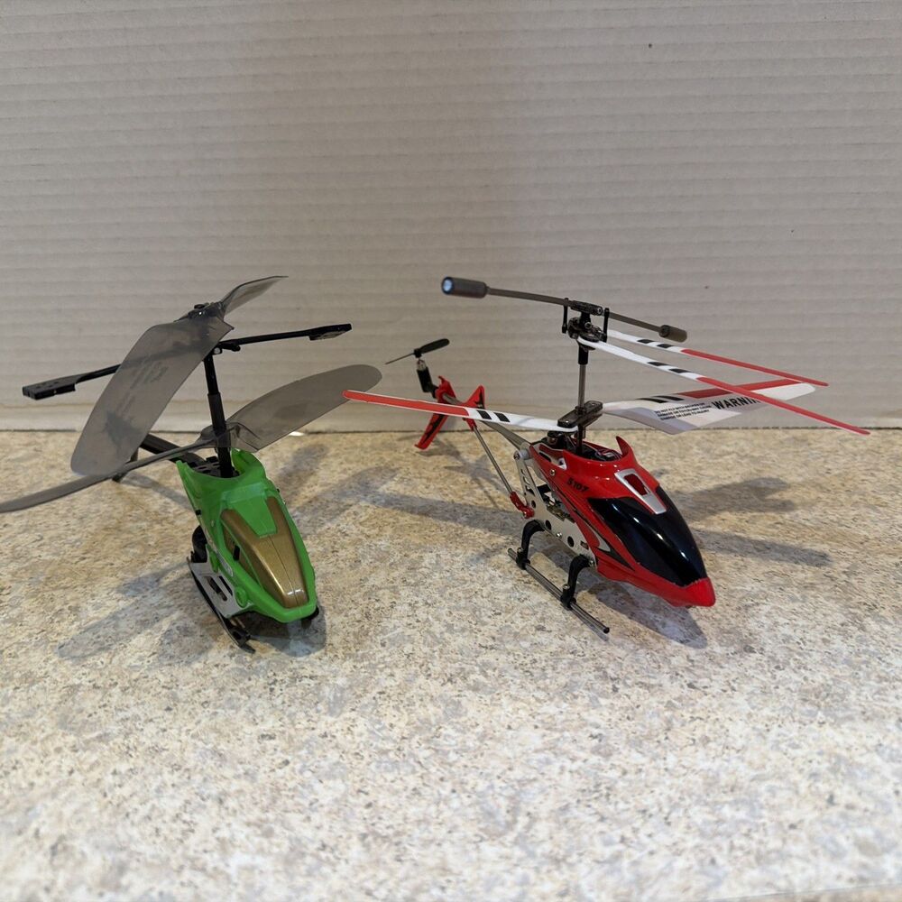 RC Helicopter Lot Air Hogs Axis + Syma S107 No Remotes For Parts/Repair